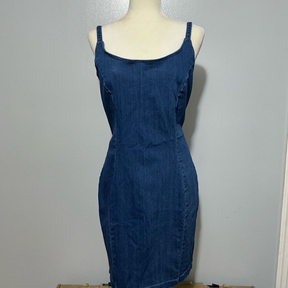 Iris Denim spaghetti strap dress with adjustable straps size 3XL